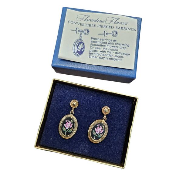 Avon Earrings Floral Dangle Vintage in Box - Picture 2 of 4
